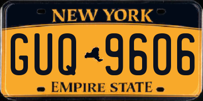 NY license plate GUQ9606