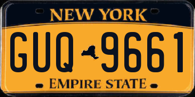 NY license plate GUQ9661