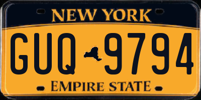 NY license plate GUQ9794