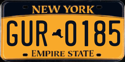 NY license plate GUR0185