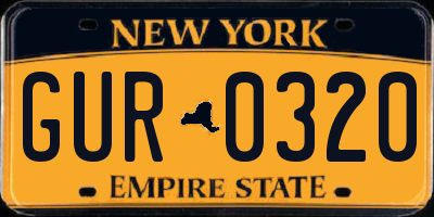 NY license plate GUR0320