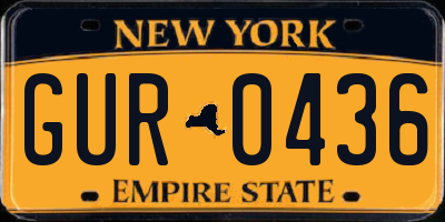 NY license plate GUR0436