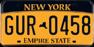 NY license plate GUR0458