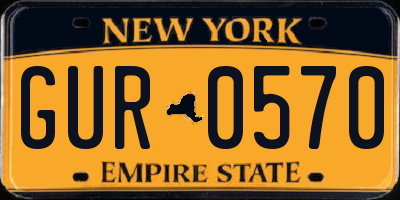 NY license plate GUR0570