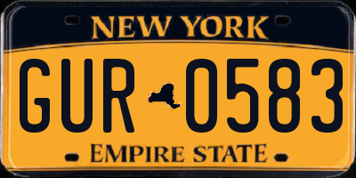 NY license plate GUR0583