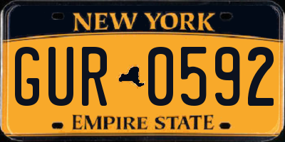 NY license plate GUR0592