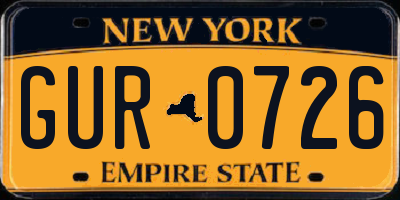 NY license plate GUR0726