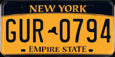 NY license plate GUR0794