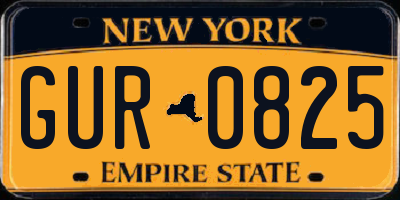 NY license plate GUR0825