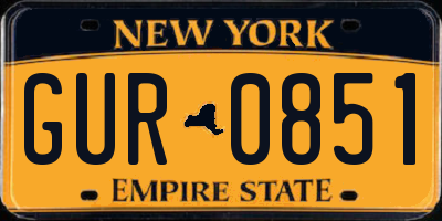 NY license plate GUR0851