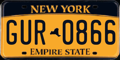 NY license plate GUR0866