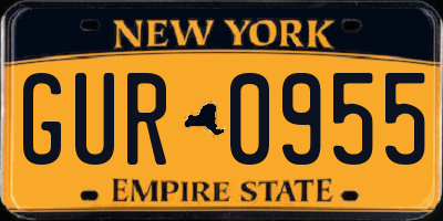 NY license plate GUR0955