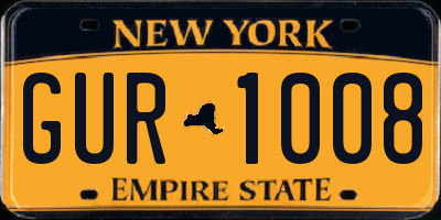 NY license plate GUR1008