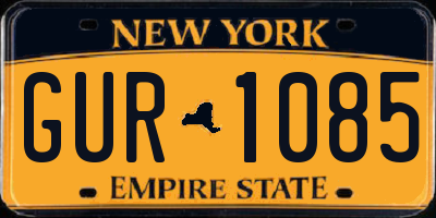 NY license plate GUR1085