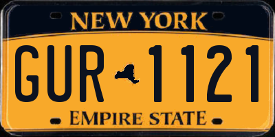 NY license plate GUR1121