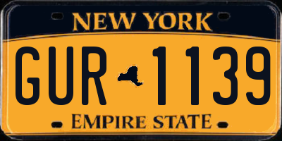 NY license plate GUR1139