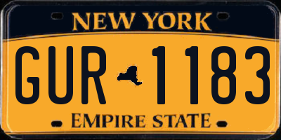 NY license plate GUR1183