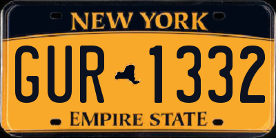 NY license plate GUR1332