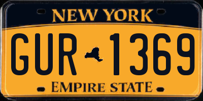 NY license plate GUR1369