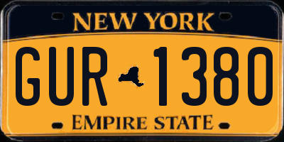 NY license plate GUR1380