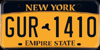 NY license plate GUR1410