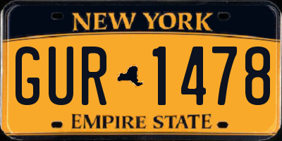 NY license plate GUR1478