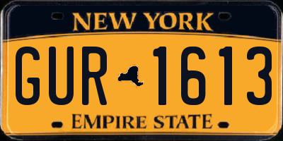 NY license plate GUR1613