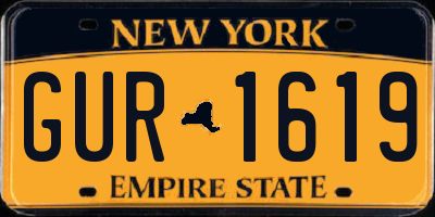 NY license plate GUR1619