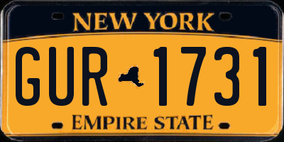 NY license plate GUR1731