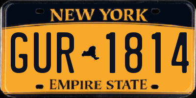 NY license plate GUR1814