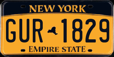 NY license plate GUR1829