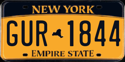 NY license plate GUR1844