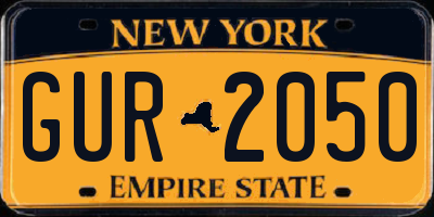 NY license plate GUR2050