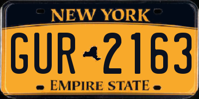 NY license plate GUR2163