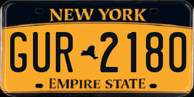 NY license plate GUR2180