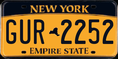 NY license plate GUR2252