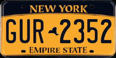 NY license plate GUR2352