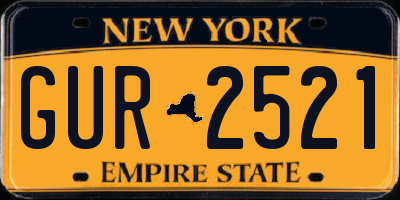 NY license plate GUR2521