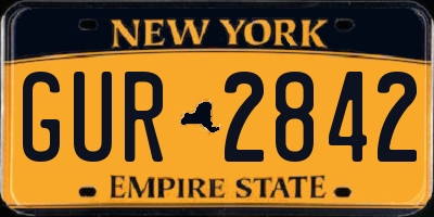 NY license plate GUR2842