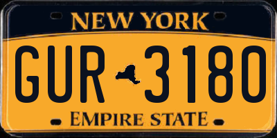 NY license plate GUR3180