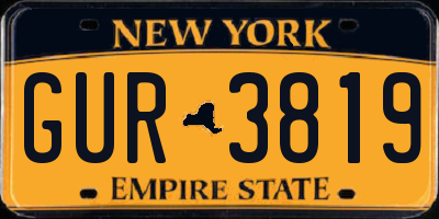 NY license plate GUR3819