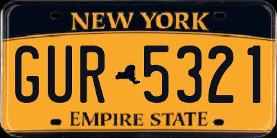 NY license plate GUR5321
