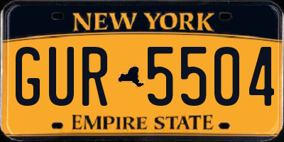 NY license plate GUR5504