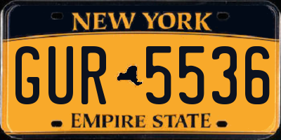 NY license plate GUR5536