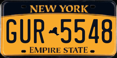 NY license plate GUR5548