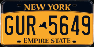 NY license plate GUR5649