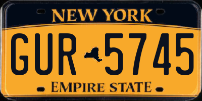 NY license plate GUR5745