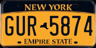 NY license plate GUR5874