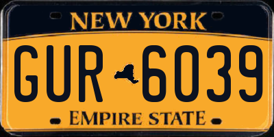 NY license plate GUR6039