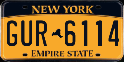 NY license plate GUR6114